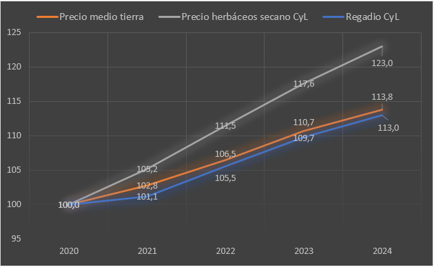 Tierra de cereal en Castilla y León evolución en 2024